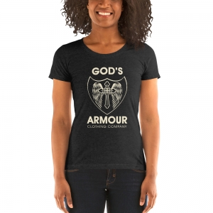 Charcoal Black Triblend Women’s Psalm 23 Short-Sleeve Christian T-Shirt Front