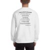 White Men’s Lords Prayer Christian Sweat Shirt Back